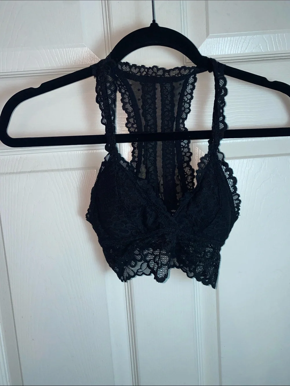 aerie Black Lace Racerback Bralette Size XS